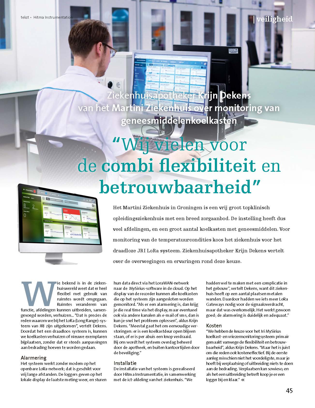 JRI MySirius temperature monitoring in hospital Article in FMT 